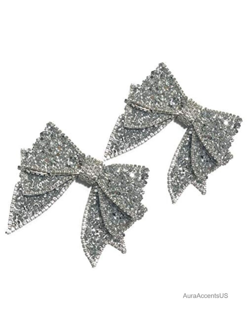 2PC Large Rhinestone Bow Charms DIY Shoe Bag Accessories